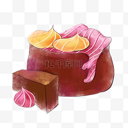 蛋糕图片_奶油榛子蛋糕插画