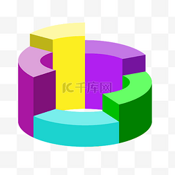 彩色立体图表图片_商务矢量数据分析立体环形