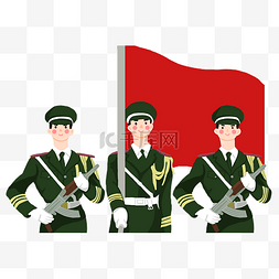 红旗小山图片_建军节军人升旗仪式