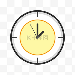 钟表没有指针图片_黄色手绘圆环时间旋转元素