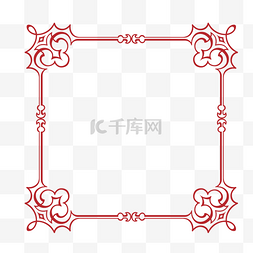 中国风花边图片_时尚红色中国风边框