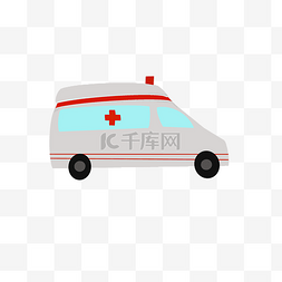 医院草坪图片图片_一辆扁平化的救护车