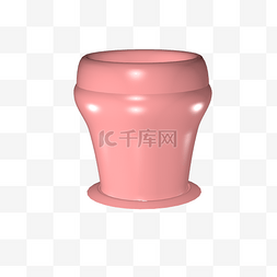 茶具插画图片_c4d粉色立体杯子