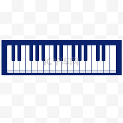 蓝色键盘电子琴插画