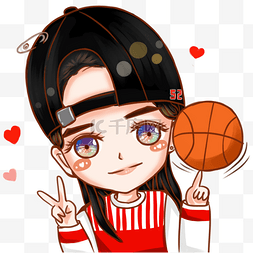 可爱运动篮球少女