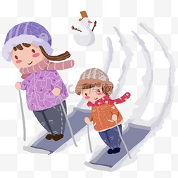 中国节气文化图片_小寒节气和妈妈去滑雪