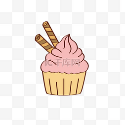 手绘冰淇淋蛋糕图片_夏季冰淇淋蛋糕元素