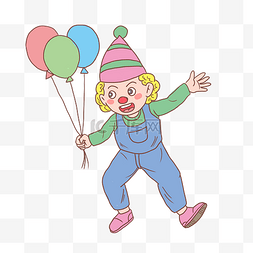 黄色红色绿色气球图片_万圣节扮演小丑玩气球
