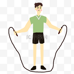 健身房卡设计图片_跳绳健身运动的男生