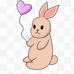 情人节气球和小兔子