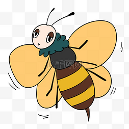 黄色飞翔的蜜蜂图片_手绘可爱的小蜜蜂