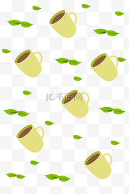 茶叶底纹图片_绿色茶杯底纹装饰