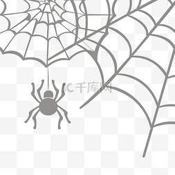 蜘蛛的图片_手绘卡通蜘蛛网蜘蛛丝矢量素材