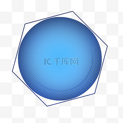 圆形蓝色科技感图片_蓝色渐变几何圆形图案