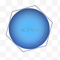 简约线条几何圆形图片_蓝色渐变几何圆形图案