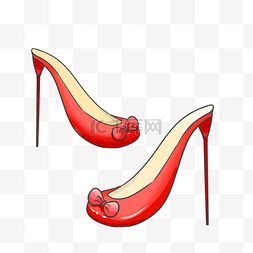 创意高跟鞋图片_红色女士高跟鞋插画