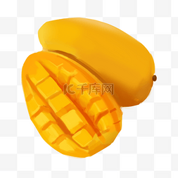 新鲜水果芒果图片_手绘卡通水果系列芒果