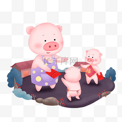 猪年可爱小猪图片_猪年红包小猪