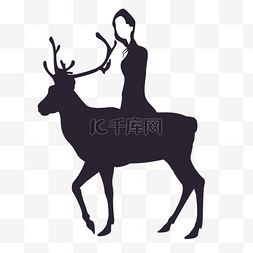 骑鹿女孩图片_骑着小鹿的女孩 