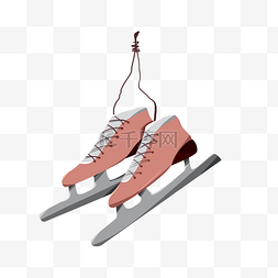 红色的溜冰鞋插画