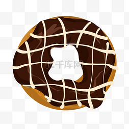巧克力甜甜圈手绘图片_手绘巧克力甜甜圈插画