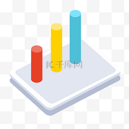 矢量柱状数据图图片_ppt数据柱状图2.5D插画矢量图