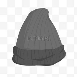 黑灰色针织毛线帽