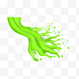 绿色出行从我做起图片_绿色飞溅的液体插图