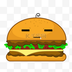 美食主题汉堡包手绘插画