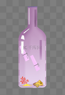 紫色信纸图片_梦幻紫色漂流瓶 