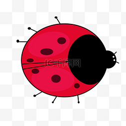 手绘红色的瓢虫免抠图