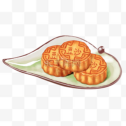 手绘中秋食物图片_中秋节手绘一盘月饼