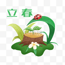 卡通手绘二十四节气插画昆虫