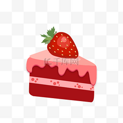 蛋糕好吃图片_红色草莓蛋糕