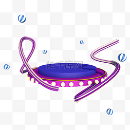 舞台气球装饰图片_c4d蓝霓舞台元素饰用