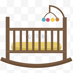 矢量图婴儿图片_矢量图棕色的婴儿床