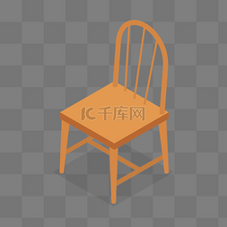椅子椅子手绘图片_黄色实木椅子