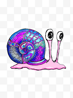 卡通炫酷蜗牛壳蜗牛元素