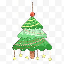挂满星星圣诞树挂饰