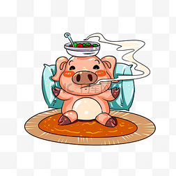 腊月初八图片_传统节日腊八节小猪香味手绘插画
