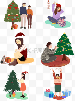 圣诞雪人免费素材图片_圣诞节人物圣诞树