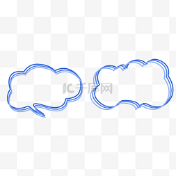气泡小标题图片_蓝色手绘云朵标题框