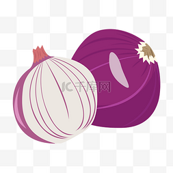 紫洋葱圈图片_手绘蔬菜洋葱插画