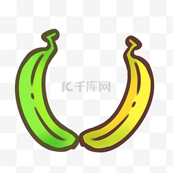一青一黄两根香蕉