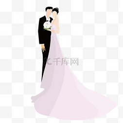 卡通喜庆结婚图片_手绘卡通新郎新娘矢量免抠图