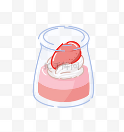 粉色的草莓蛋糕插画