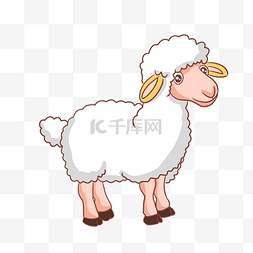 小羊卖萌图片_白色的小羊手绘插画