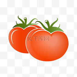 手绘红色蔬菜图片_两个西红柿装饰图案