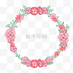 粉色温馨花朵清新花卉边框
