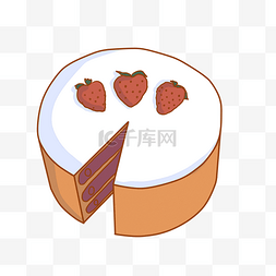 蛋糕图片_草莓蛋糕装饰插画